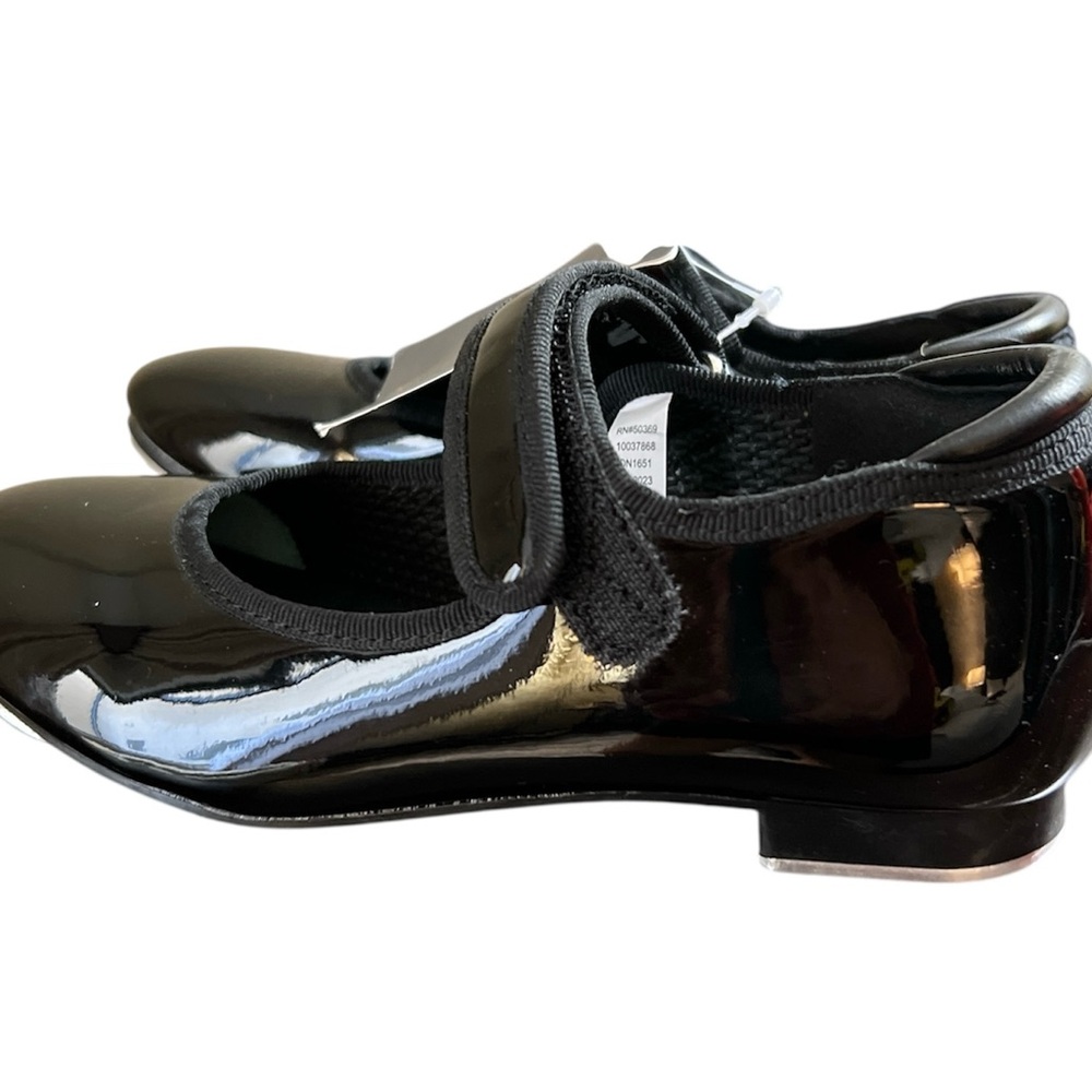 Tap Dance Shoes Kids Size 12 Danskin Freestyle Girls Black Straps Patten Leather